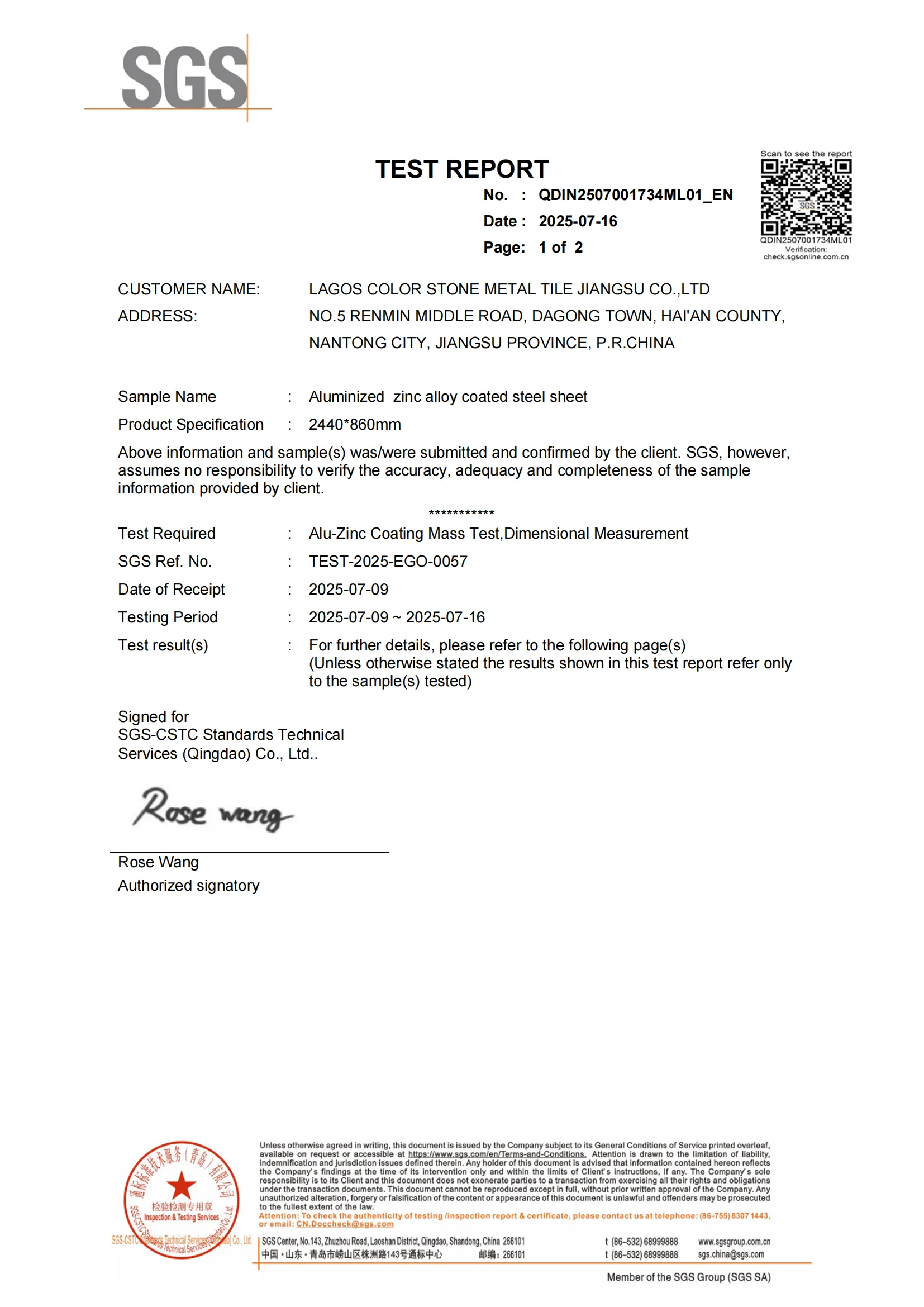 SGS Tested