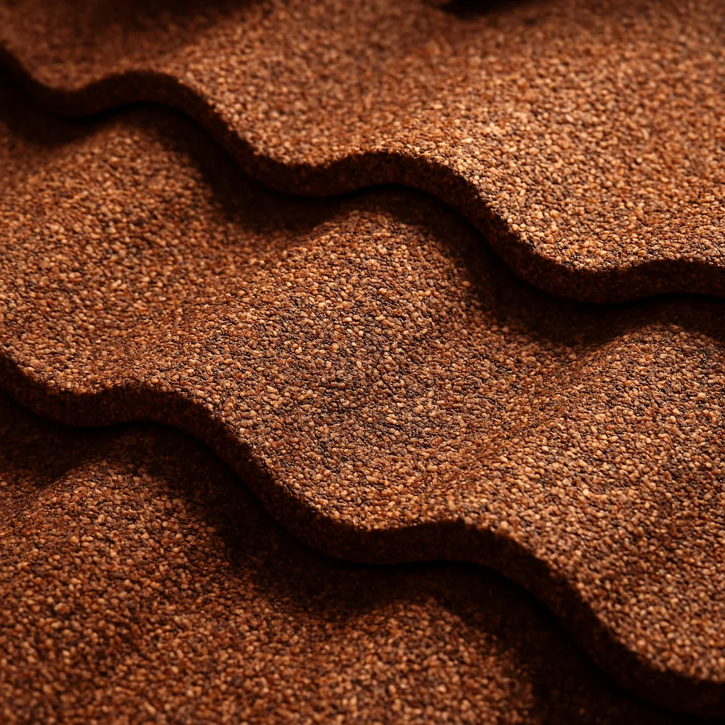 Stone coated metal tile surface texture